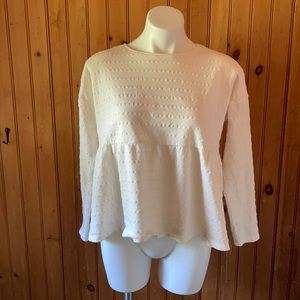 Madewell Long Sleeved Scoop Neck Cotton Top